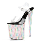 8 Inch Clear Cotton Candy Platform Pole Dance Sandals