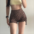 Coffee Leopard Scrunch Butt Shorts