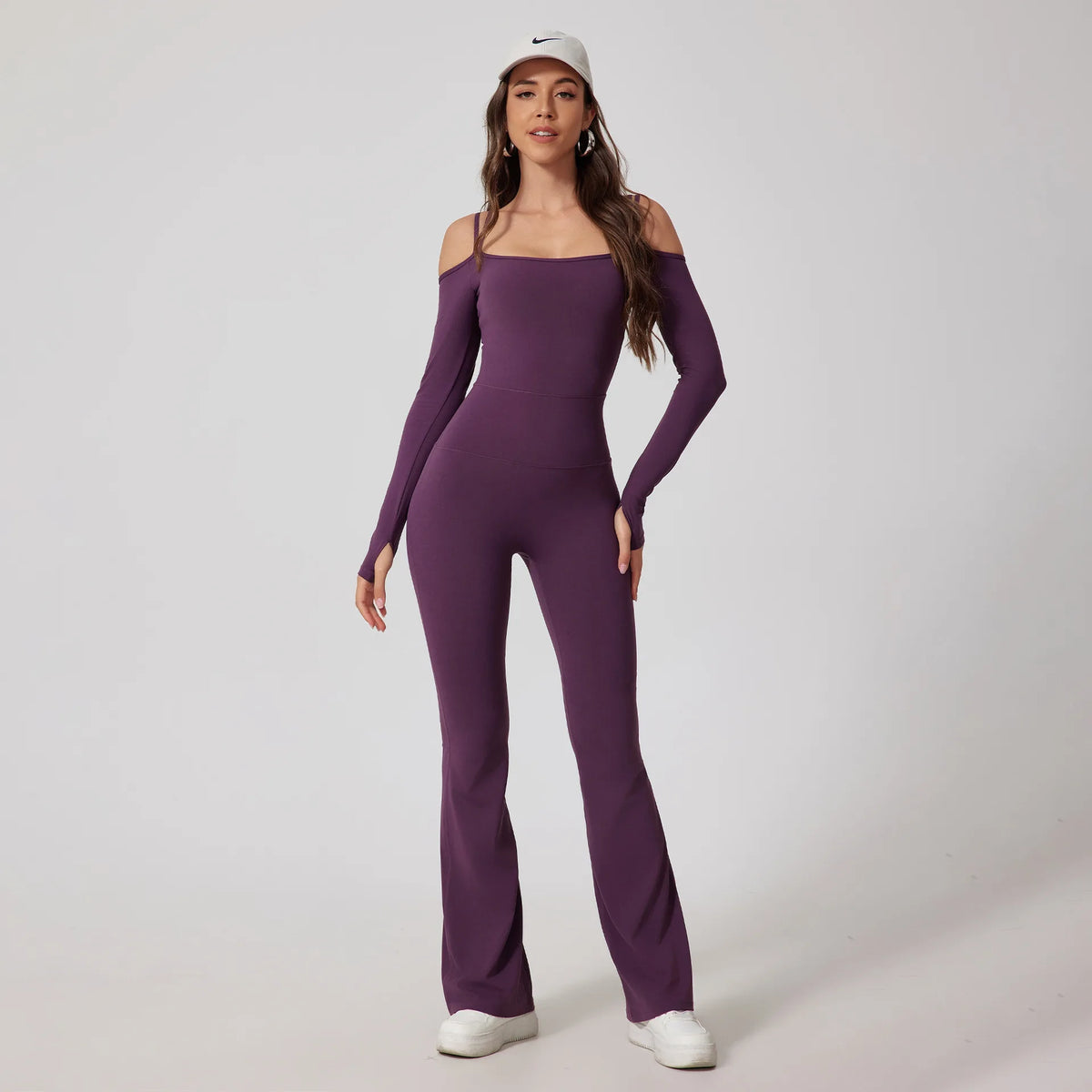 Backless Flared Yoga Jumpsuit