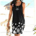 Printed Sleeveless Swing Dress