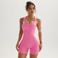 Ribbed Hooded Yoga Jumpsuit | Sleeveless Gym Bodysuit