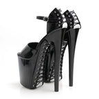 8 Inch Lace-Up Platform Buckle Ankle Strap Pole Dance Heels