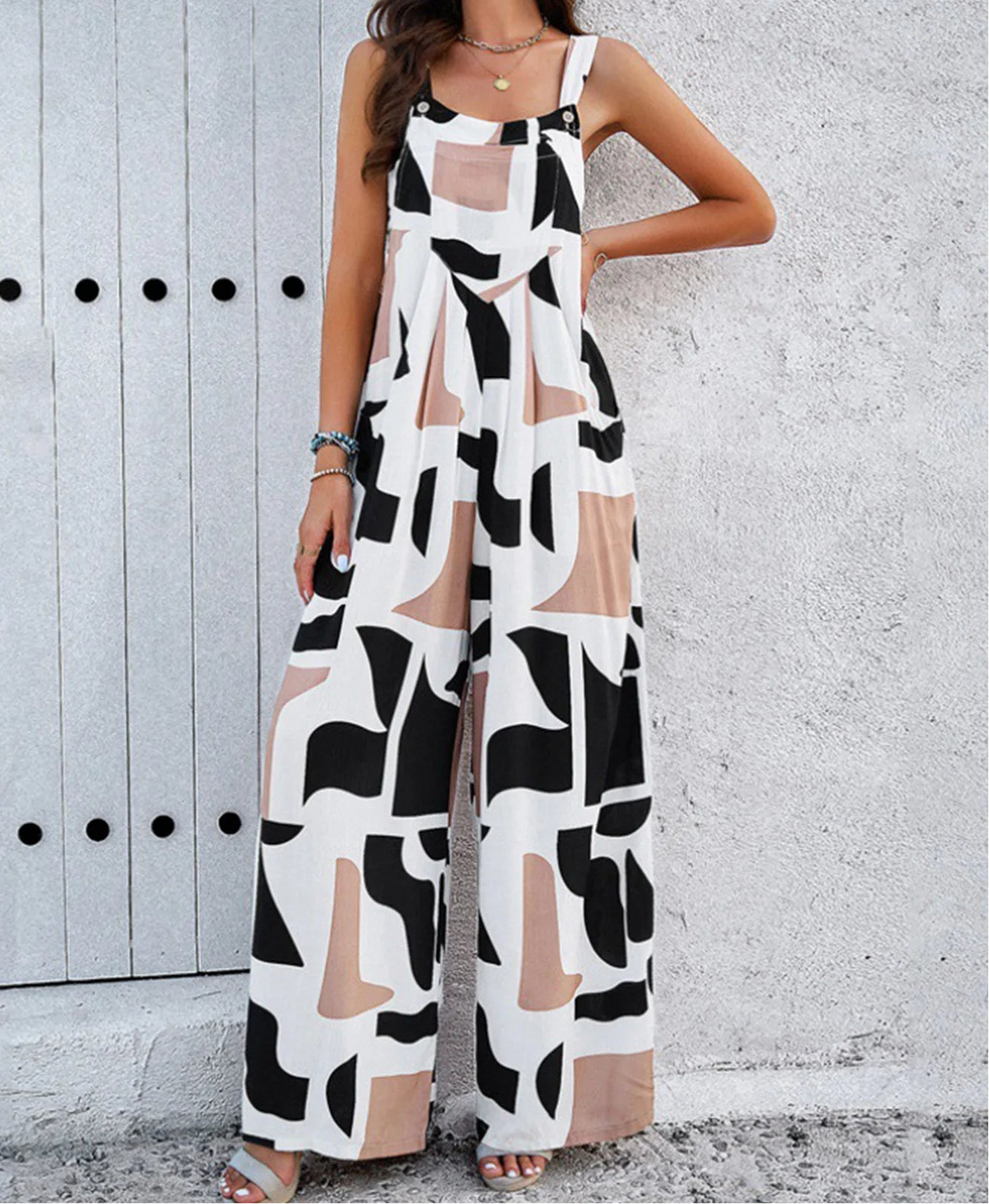 Printed Wide-Leg Jumpsuit
