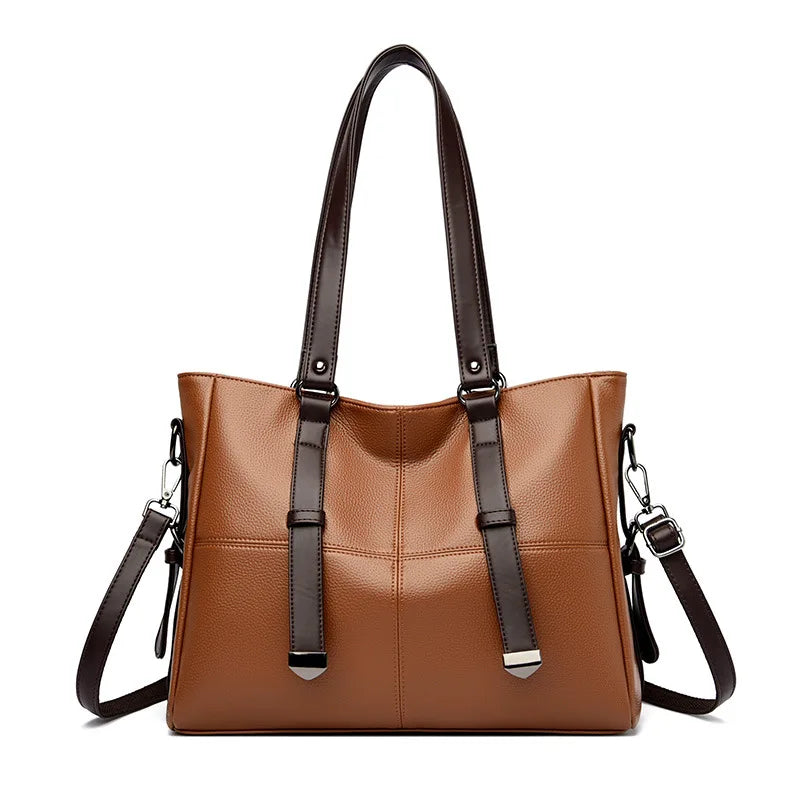 Vegan Leather Women's Tote Bag – Large Capacity Shoulder & Crossbody Handbag