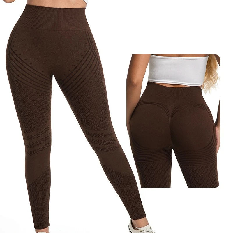 Jacquard Textured High Waist Butt Lift Leggings