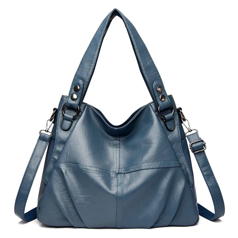 Vegan Leather Women's Shoulder Bag – Vintage Fashion Handbag with Large Capacity