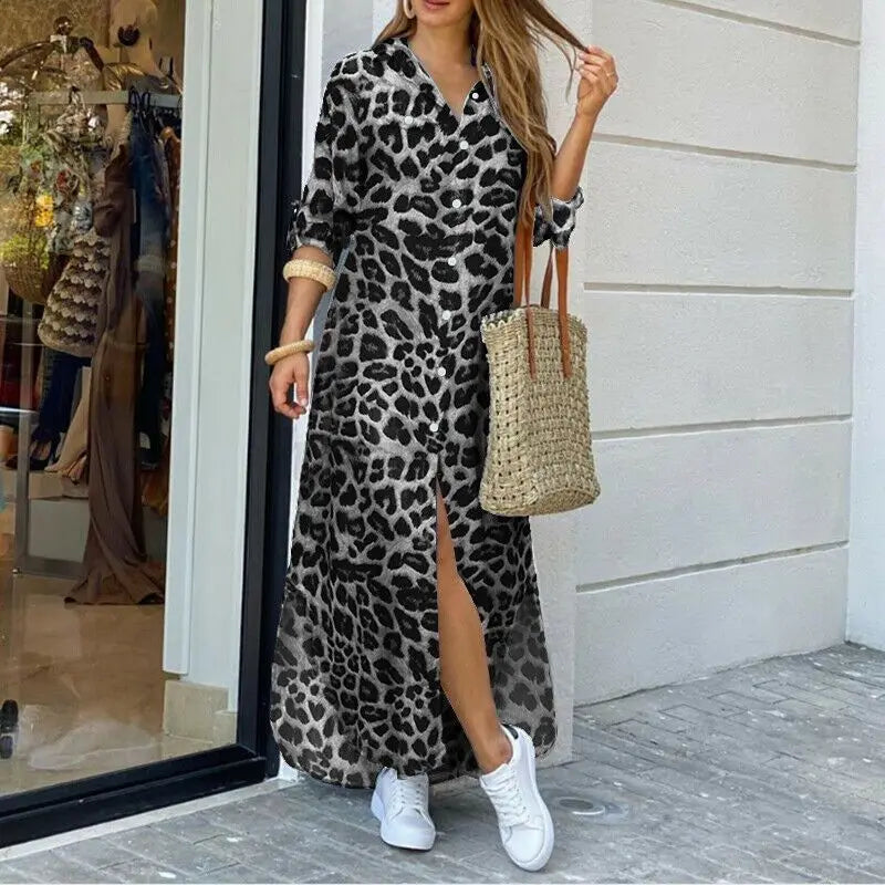 Button-Down Maxi Shirt Dress