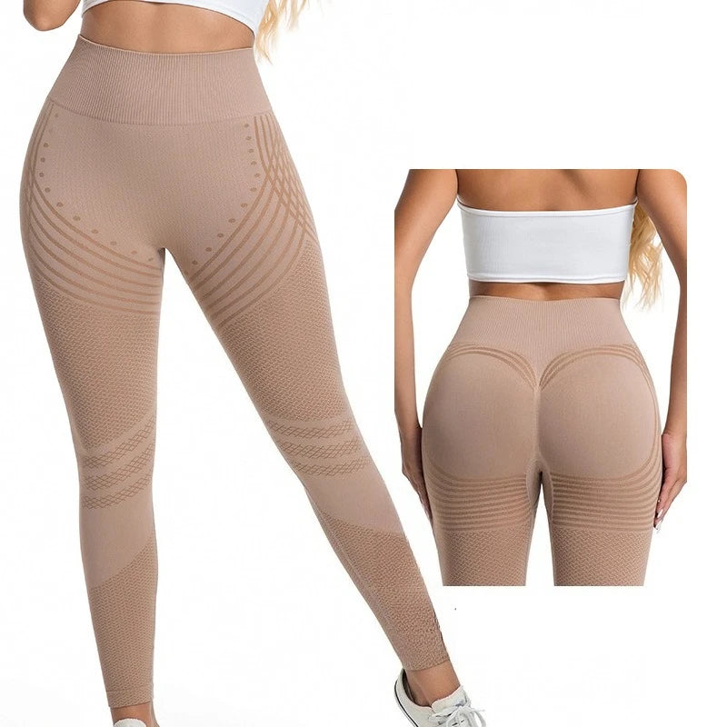 Jacquard Textured High Waist Butt Lift Leggings