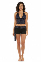 Polka Dot Backless 2-Piece Shorts Set