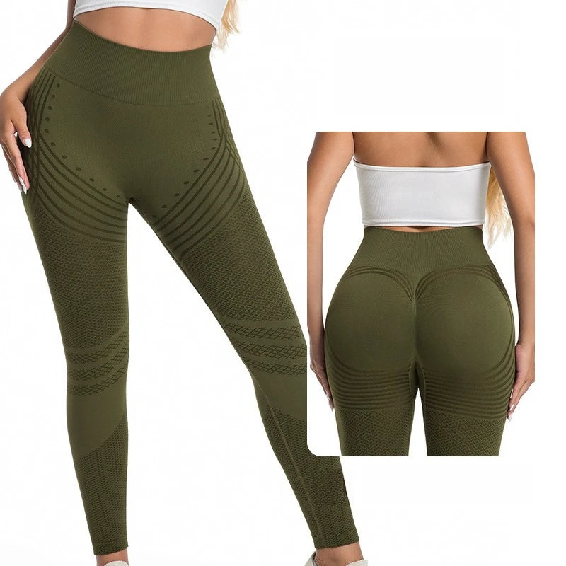 Jacquard Textured High Waist Butt Lift Leggings