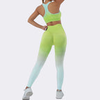 Gradient 2-Piece Yoga Set — Top & High Waist Leggings
