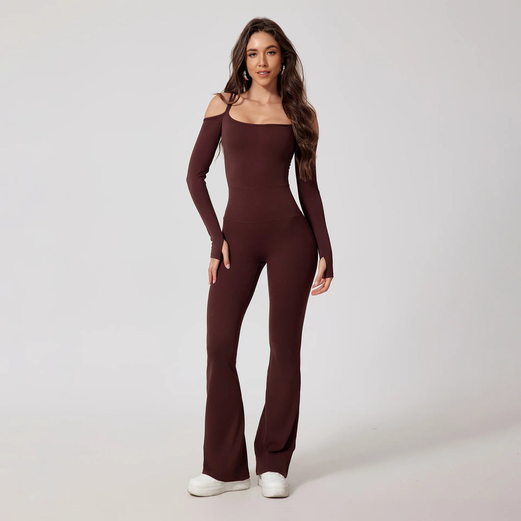 Backless Flared Yoga Jumpsuit
