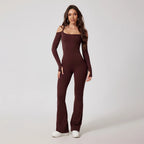 Backless Flared Yoga Jumpsuit