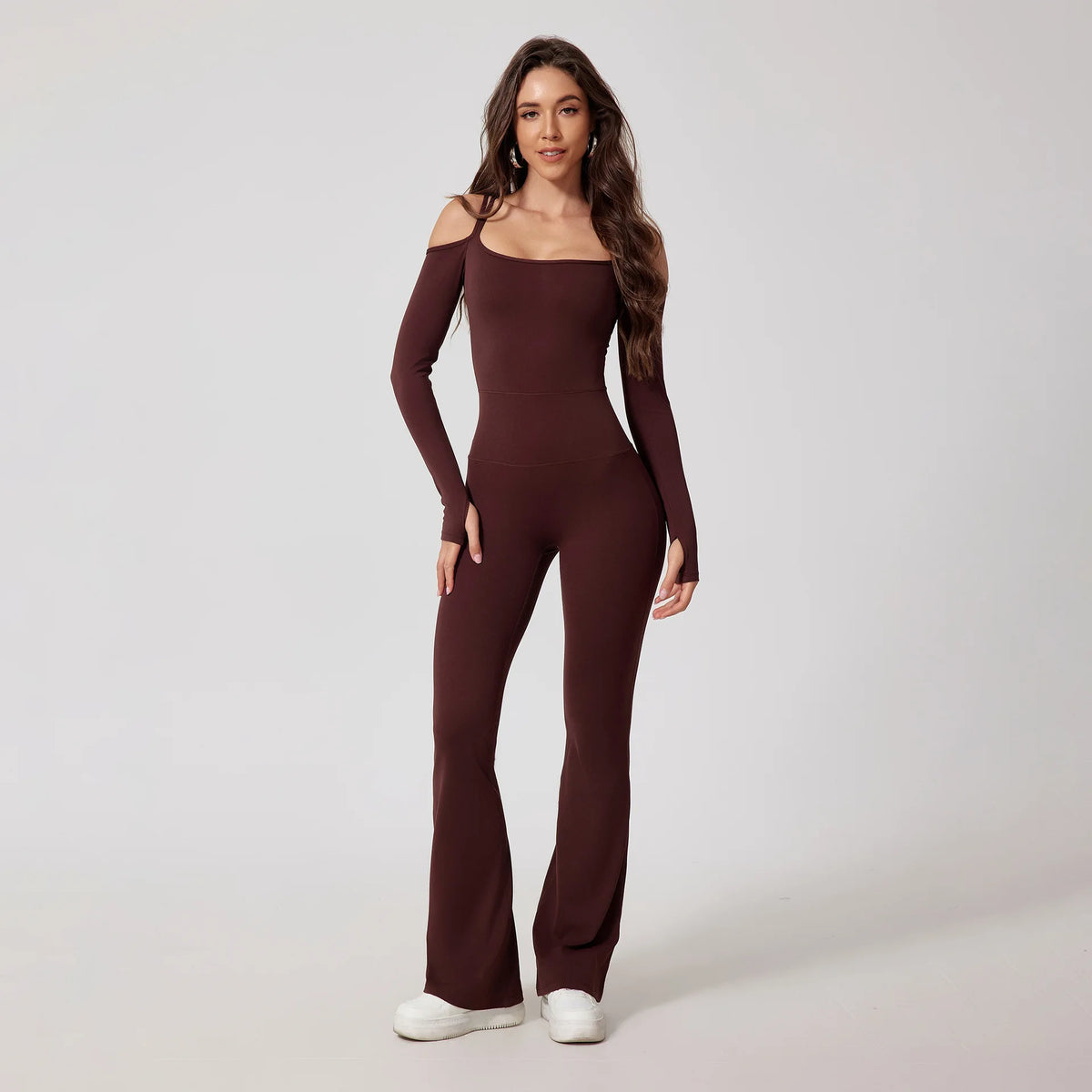 Backless Flared Yoga Jumpsuit