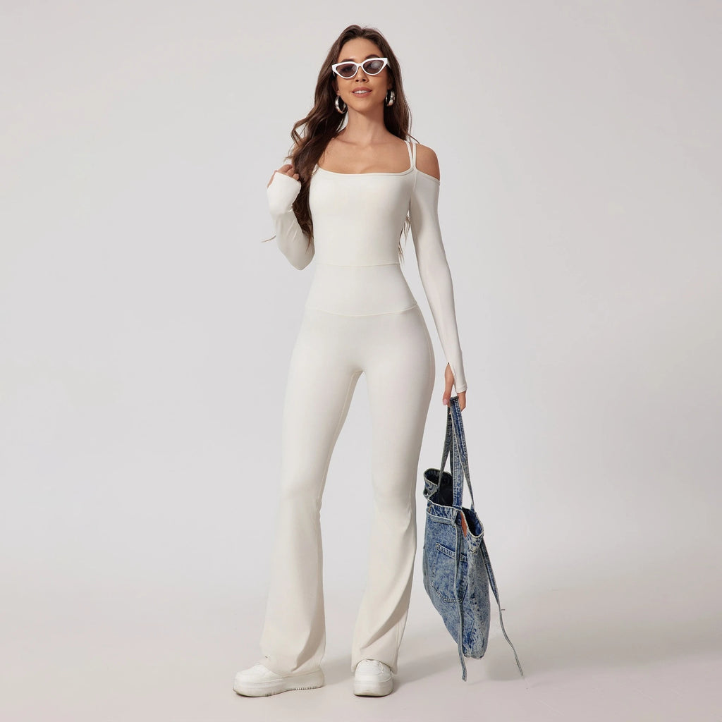 Backless Flared Yoga Jumpsuit