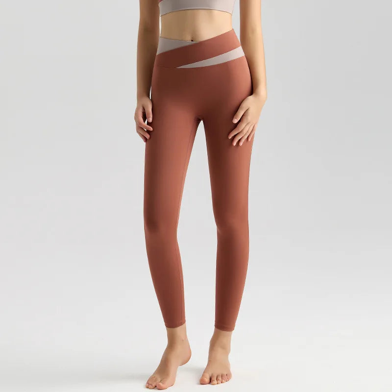 Color-Blocked High-Waisted Butt-Lifting Yoga Leggings