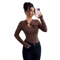 Metal Accent Asymmetric Knit Top