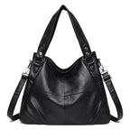 Vegan Leather Women's Shoulder Bag – Vintage Fashion Handbag with Large Capacity