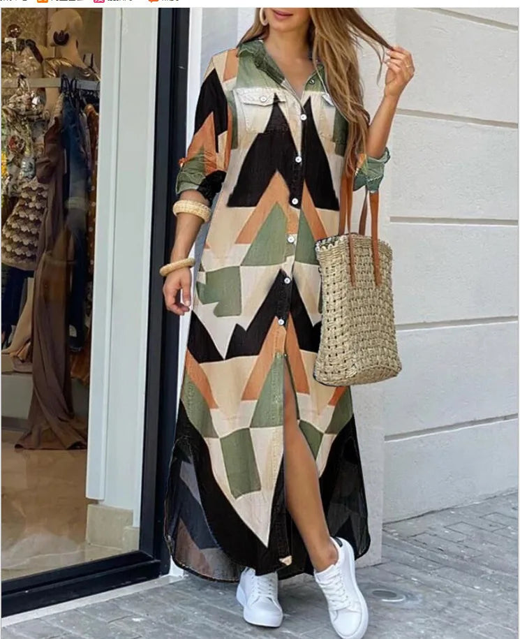 Button-Down Maxi Shirt Dress