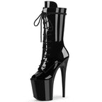 8 Inch Peep-Toe Lace-Up Platform Pole Dance Ankle Boots