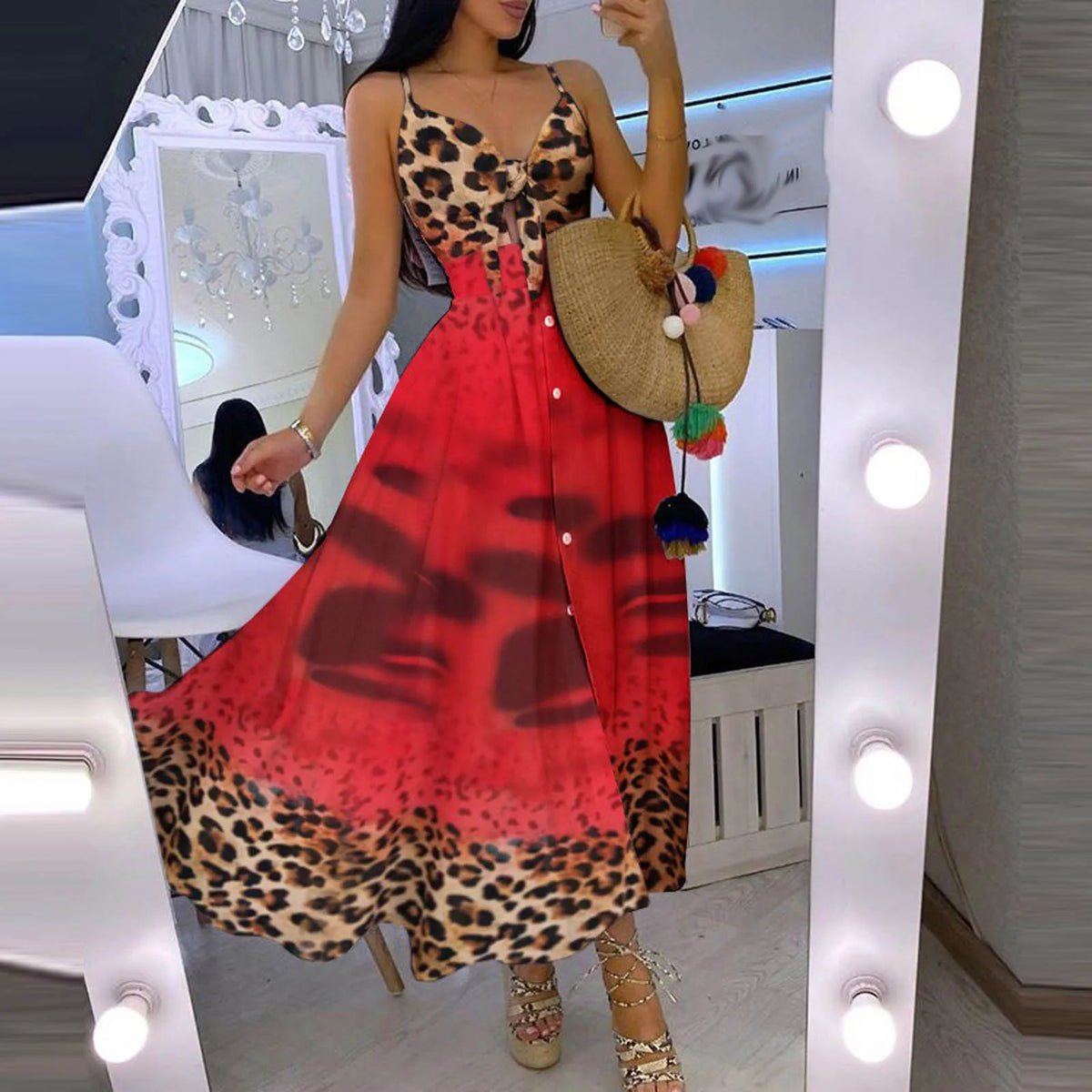 Tie-Front Midi Sundress