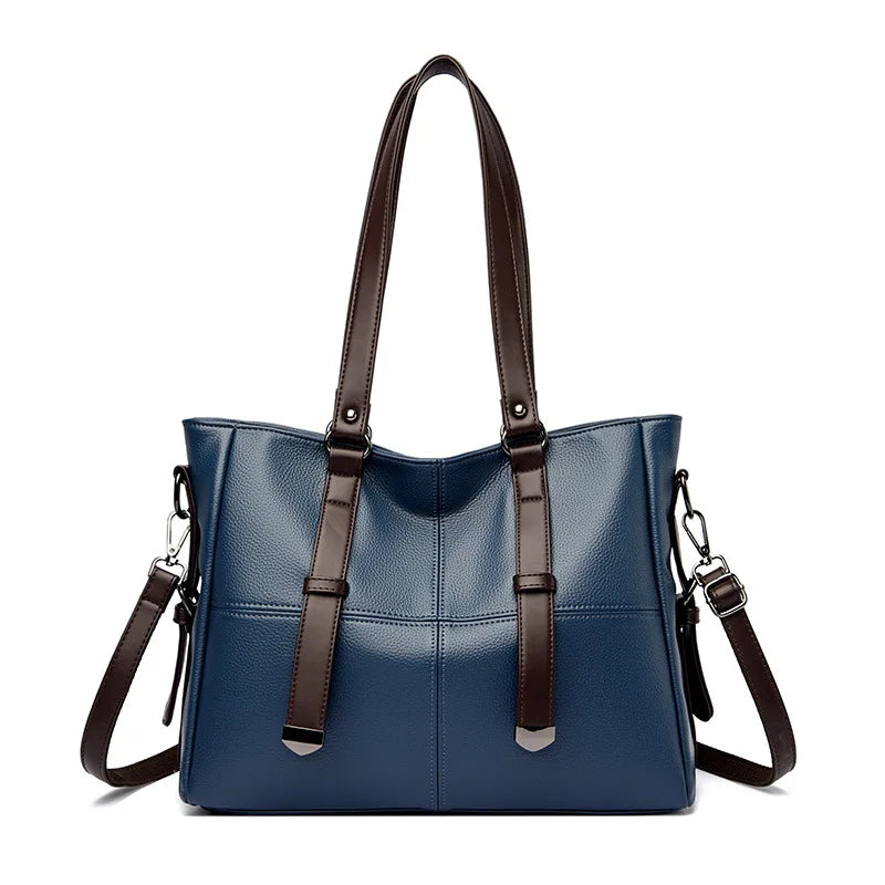 Vegan Leather Women's Tote Bag – Large Capacity Shoulder & Crossbody Handbag