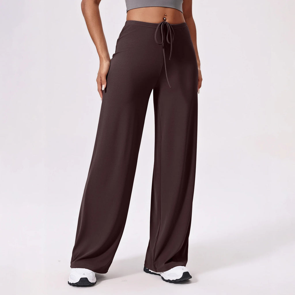 High-Waist Wide-Leg Drawstring Pants