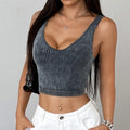 Sleeveless Crop Top with Built-In Pad | Lightweight Summer Tank