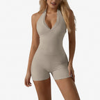 Backless Lace V-Neck Yoga Jumpsuit