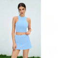 Mock Neck Crop Top & Mini Skirt Set
