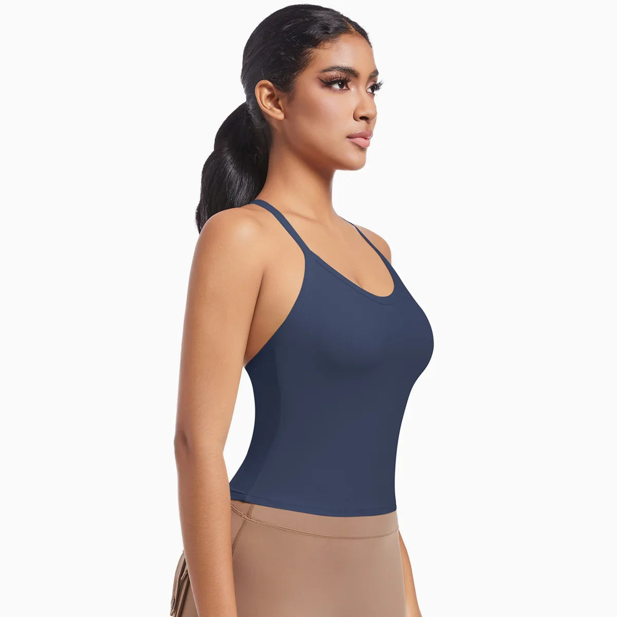 Cross Strap Backless Sports Bra | Seamless Nude-Feel Yoga Bra Top
