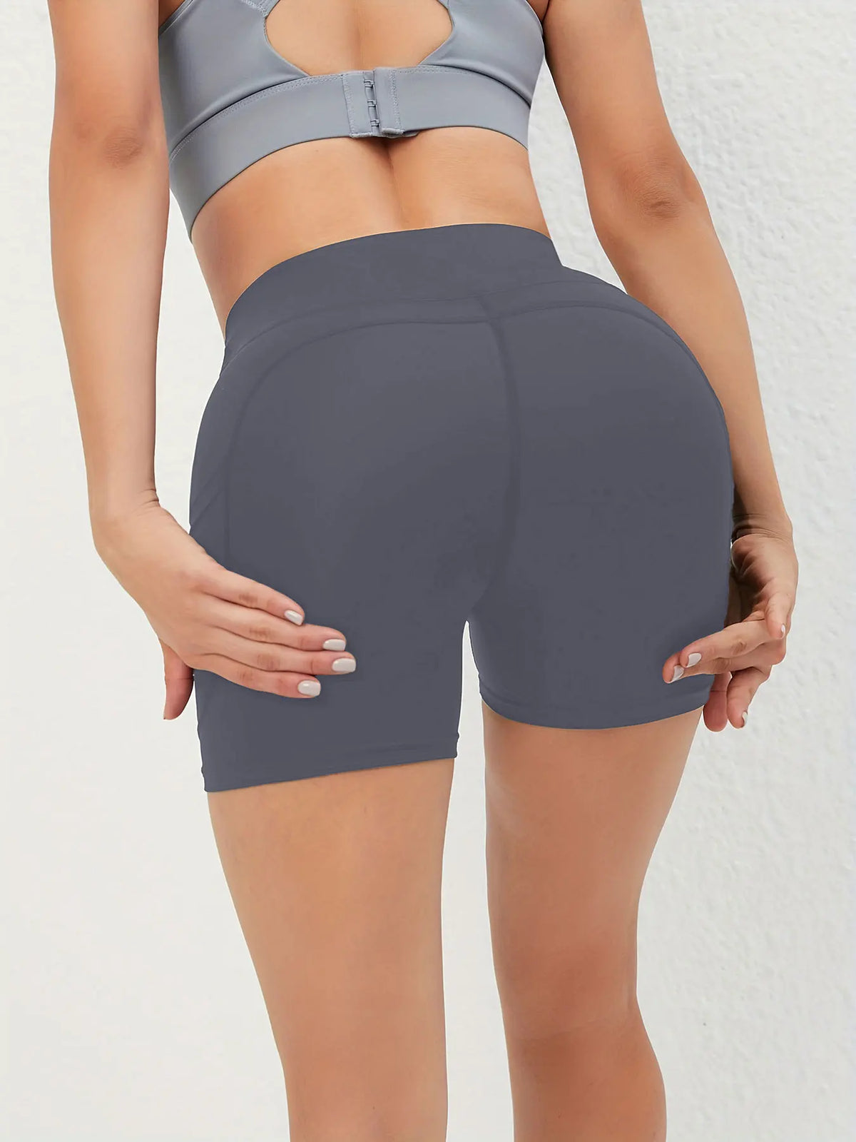 Women's High-Waist Yoga Shorts with Pocket
