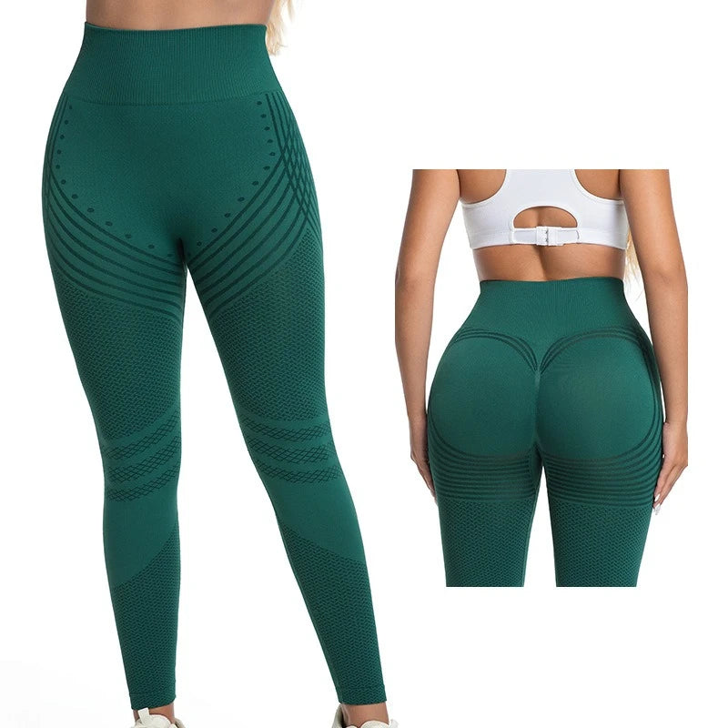 Jacquard Textured High Waist Butt Lift Leggings