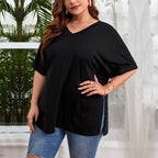 V-Neck Knit Tunic Top | Curves