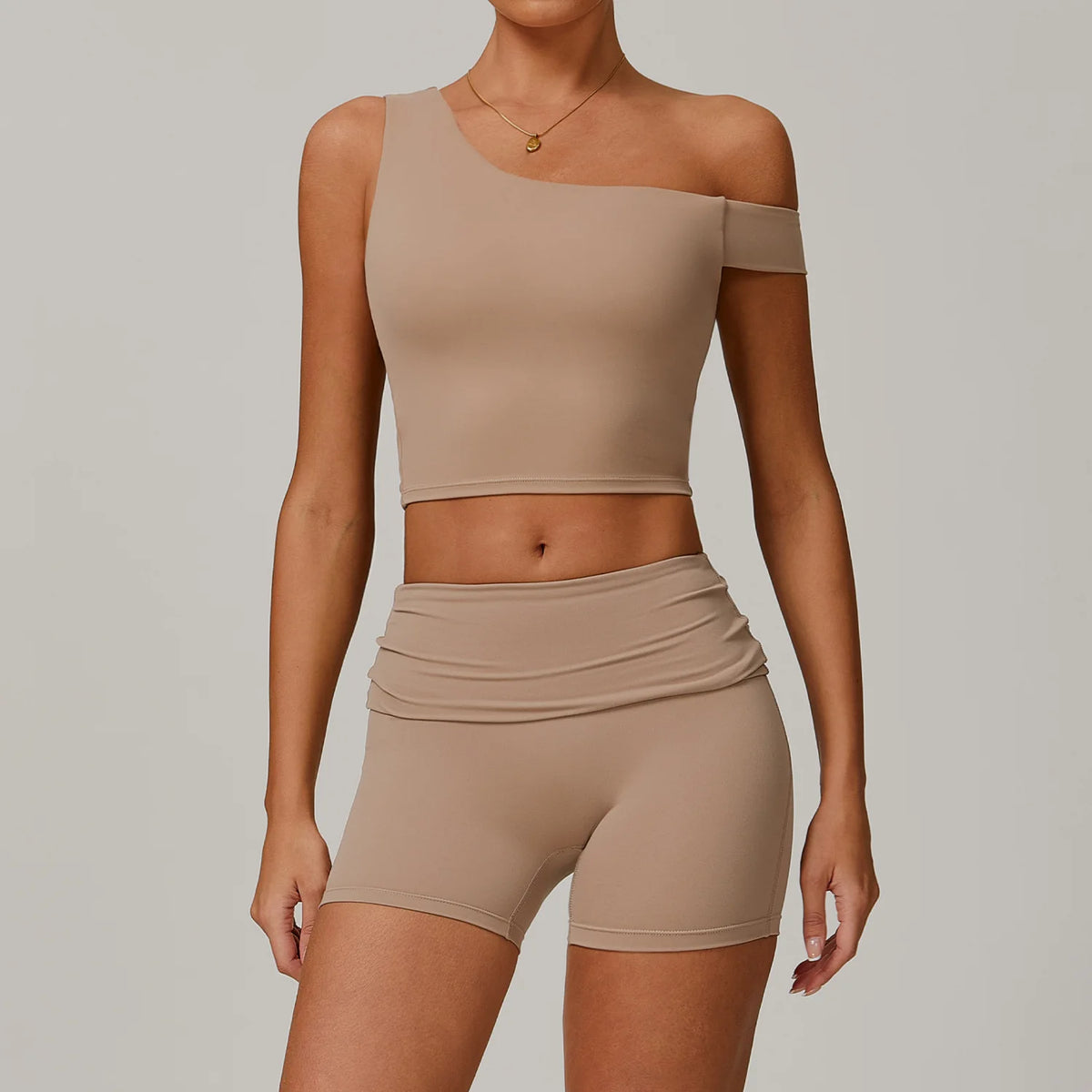 Eco Recycled Yoga Set | Quick-Dry Top & High-Waist Shorts