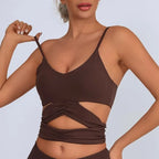 Cross Back Cutout Sports Bra | Tight-Fit Yoga & Gym Top