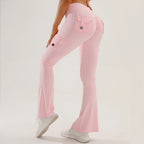 Women's High-Waist Flared Yoga Pants with Pockets