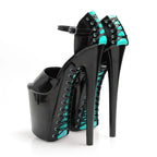 8 Inch Lace-Up Platform Buckle Ankle Strap Pole Dance Heels