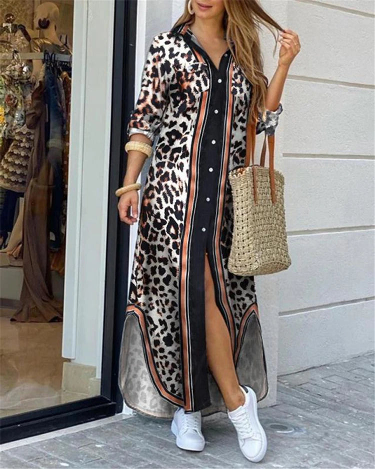 Button-Down Maxi Shirt Dress